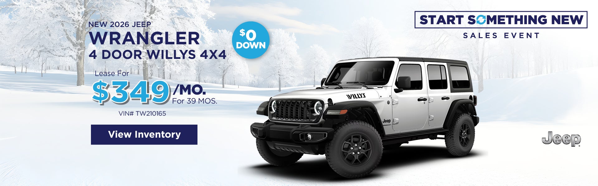 New 2026 Jeep Wrangler 4 Door Willys 4x4 