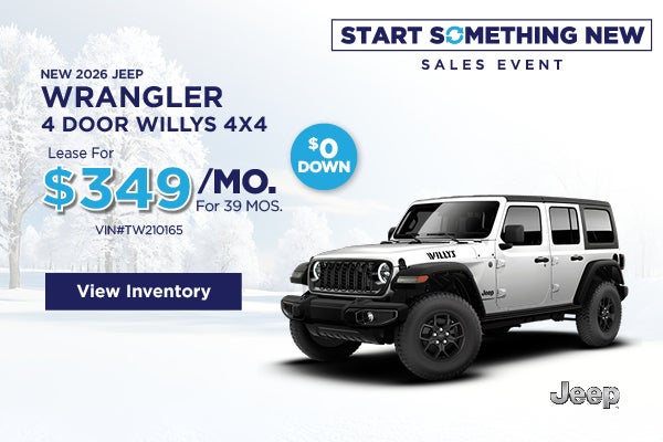New 2026 Jeep Wrangler 4 Door Willys 4x4 
