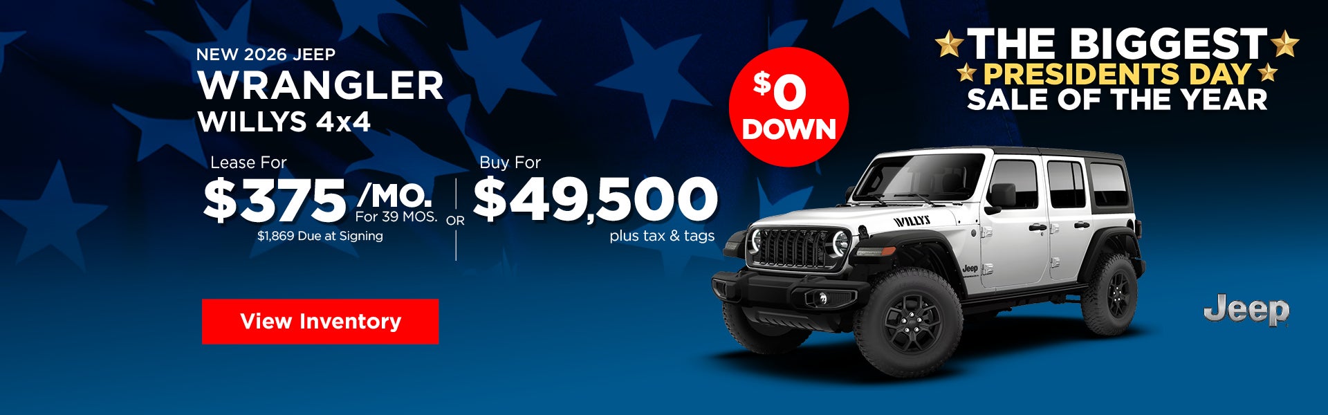 New 2026 Jeep Wrangler Willys 4x4