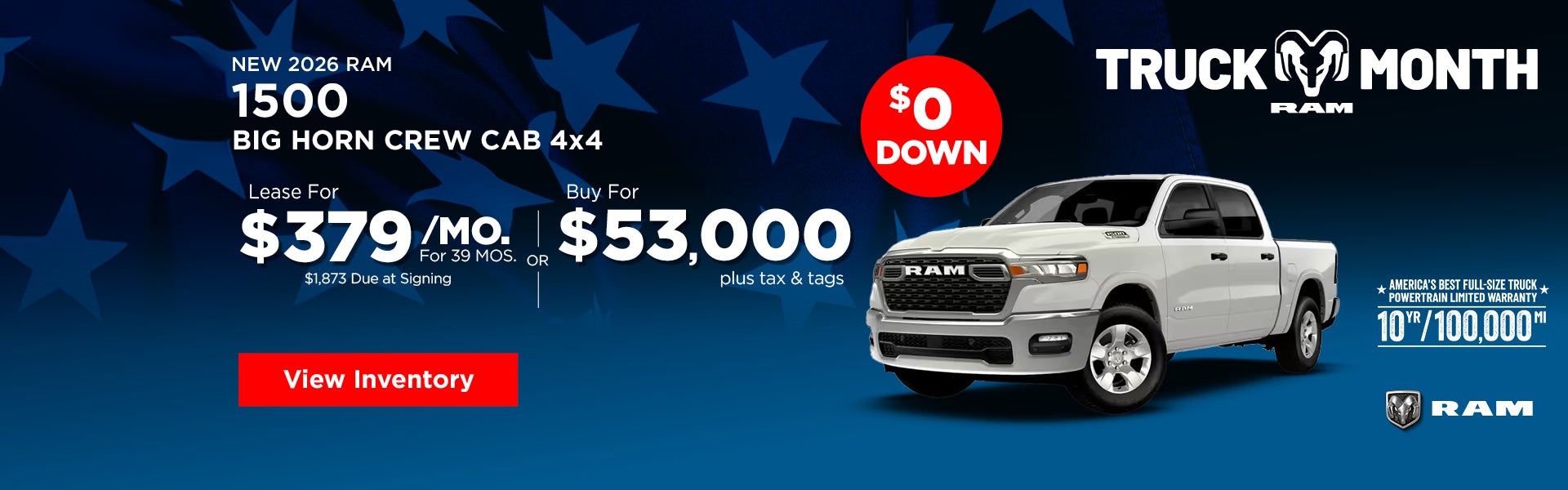 New 2026 RAM 1500 Big Horn Crew Cab 4x4