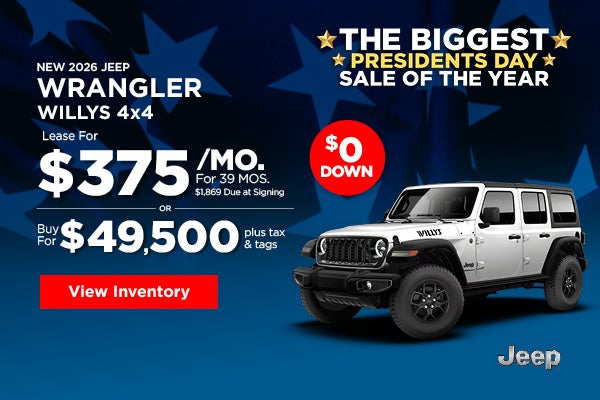 New 2026 Jeep Wrangler Willys 4x4