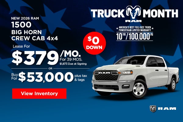 New 2026 RAM 1500 Big Horn Crew Cab 4x4