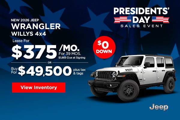 New 2026 Jeep Wrangler Willys 4x4