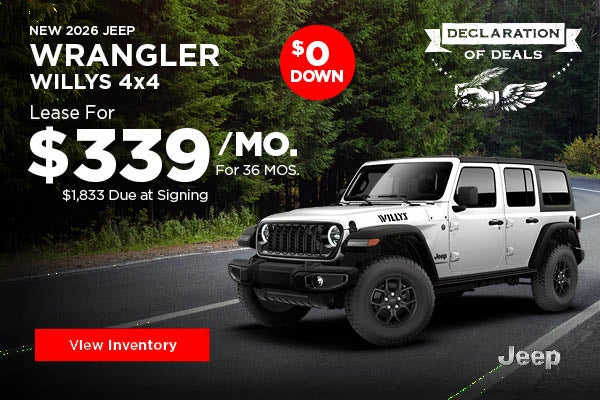 New 2026 Jeep Wrangler Willys 4x4